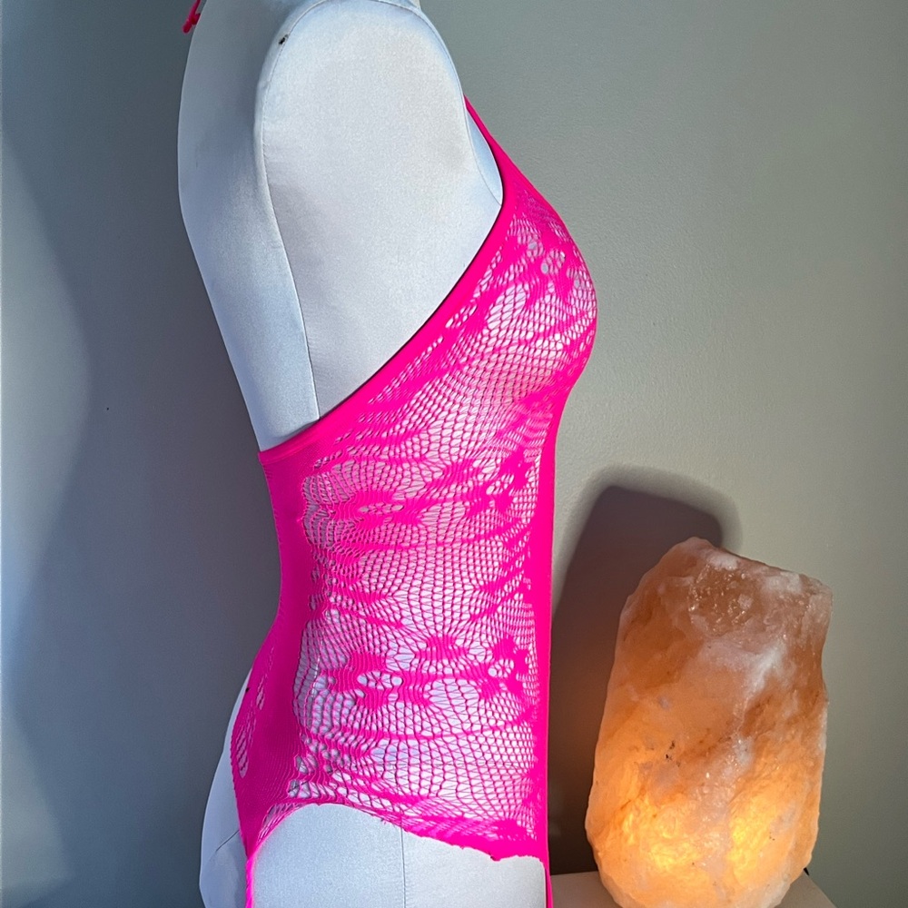 Hot Pink Lace Bodysuit